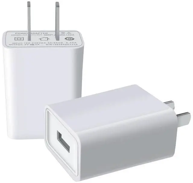 Main image of USB Wall Charger FOBSUNLAND ®. USB Wall Plug 5V 2A AC Power Adapter Compatible with iPhone,Pad,Samsung,Tablet,Kindle and More (White 2pack)