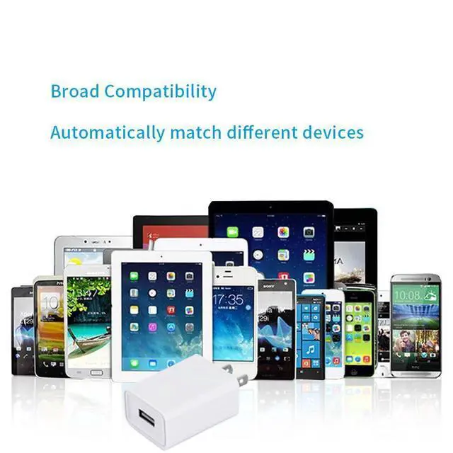 Alt view image 6 of 7 - USB Wall Charger FOBSUNLAND ®. USB Wall Plug 5V 2A AC Power Adapter Compatible with iPhone,Pad,Samsung,Tablet,Kindle and More (White 2pack)