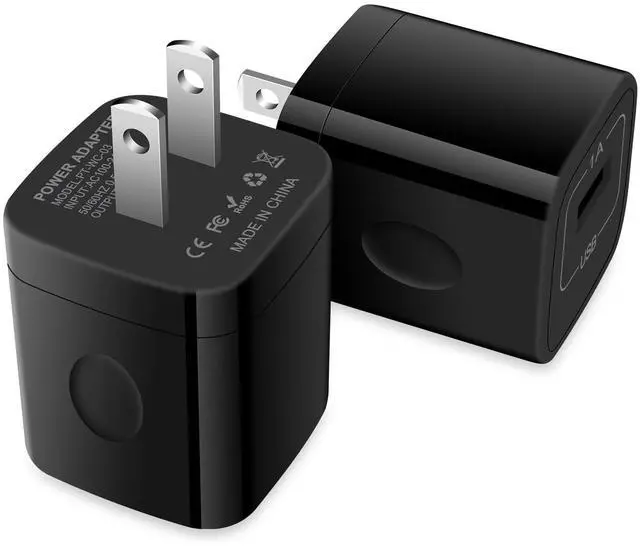 Main image of USB Charger Block,2-Pack Wall Charger (5V,1A) USB Plug Charging Brick Power Adapter Charing Cube Box for iPhone 16e/16/15/14/13/12/11/SE/XR,Samsung Galaxy S25/S24/S23/S22/S21,Google Pixel 9 Pro XL/8a