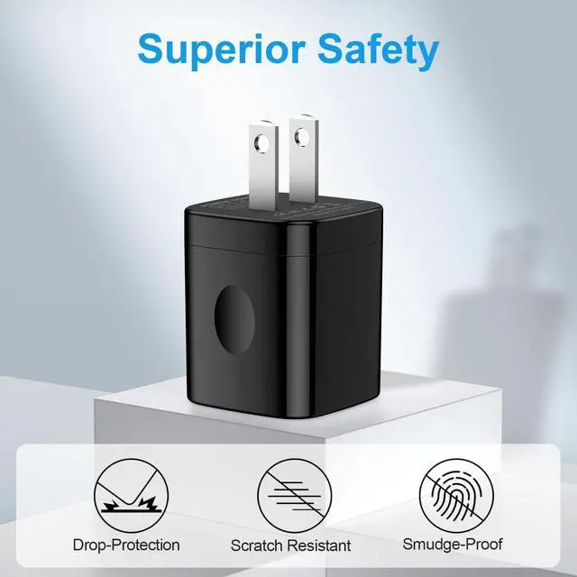 Alt view image 4 of 7 - USB Charger Block,2-Pack Wall Charger (5V,1A) USB Plug Charging Brick Power Adapter Charing Cube Box for iPhone 16e/16/15/14/13/12/11/SE/XR,Samsung Galaxy S25/S24/S23/S22/S21,Google Pixel 9 Pro XL/8a