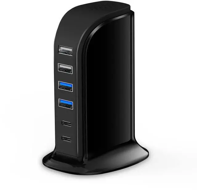 Main image of USB C Charger Block , Chargers for Multiple Devices Dual Type C 45W Total, 6 Ports USB Charging Station for iPhone, Ipad, Iwatch, Desk Accessories & Workspace Organizers