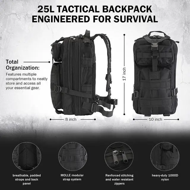 Alt view image 2 of 7 - Survival Kit, Survival Gear and Equipment 258 PCS with Water Filter, Emergency Tent, LED Lantern, First Aid Kit Supplies, 25L Backpack for Family, Outdoor Camping, Hiking Gifts for Men Christmas