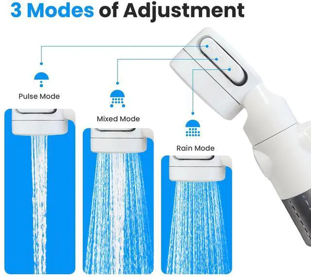 Alt view image 5 of 7 - Portable Camping Shower Outdoor Camp Shower Pump,Upgrade Rechargeable Electric Shower Pump with Intelligent Digital Display Multiple Spray Modes for Camping, Hiking, Traveling,RV