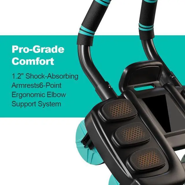 Alt view image 5 of 7 - Four-wheel Automatic Rebound Ab Roller Wheel with Elbow Support, Abdominal Wheel Core Exercise Equipment for Home Gym, Abdominal Workout Machine for Men/Women Beginners (Black)