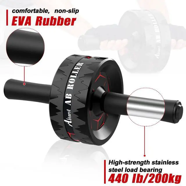 Alt view image 3 of 5 - Ab Roller Wheel, Abs Workout Equipment for Abdominal & Core Strength Training, Home Gym Exercise Wheels for Men Women, with Knee Pad Accessories
