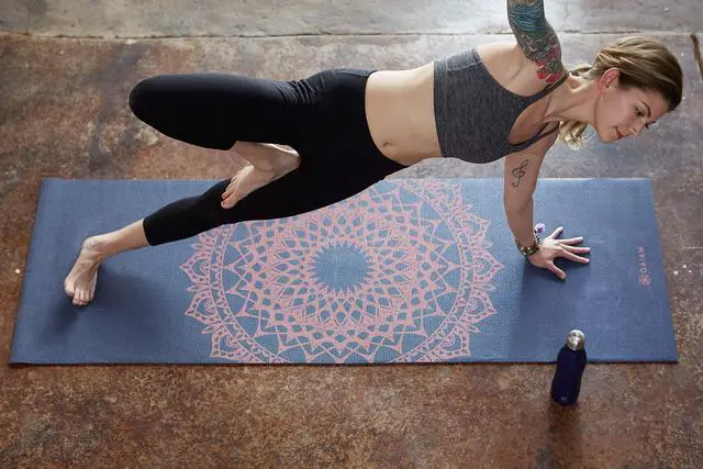 Alt view image 4 of 6 - Yoga Mat Classic Print, 4mm Non-Slip Mat (Pink Marrakesh) | Lightweight 4mm Print Mat | Non-Slip Grip Surface | Easy-Cinch Carrying Strap | Yoga, Pilates & Floor Workouts | 68"x24"