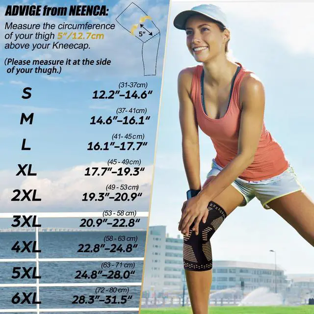 Alt view image 4 of 7 - Copper Knee Braces for Knee Pain Relief - 2 Pack Knee Sleeves Set, Knee Compression Sleeves with Copper Ions Infused Fiber for Sports, Workout, Arthritis, Meniscus Tear- FSA/HSA Eligible