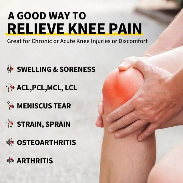 Alt view image 4 of 7 - 2 Pack Knee Braces for Women & Men, Knee Compression Sleeves for Knee Pain Relief, Knee Support with Non-Slip Silicone, Breathable, for Running, Workout, Weightlifting & Daily Use (Black, Medium)