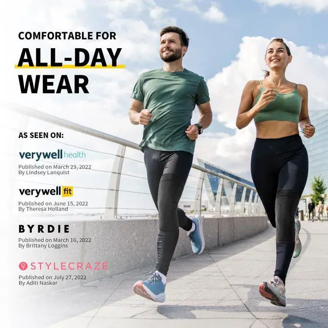 Alt view image 6 of 7 - 2 Pack Knee Braces for Women & Men, Knee Compression Sleeves for Knee Pain Relief, Knee Support with Non-Slip Silicone, Breathable, for Running, Workout, Weightlifting & Daily Use (Black, Medium)