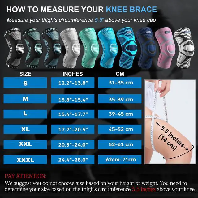 Alt view image 5 of 7 - 2 Pack Knee Braces for Knee Pain, Compression Knee Sleeves with Patella Gel Pad & Side Stabilizers, Knee Support for Men Women, Meniscus Tear, Arthritis, Joint Pain, ACL,PCL,MCL,Runner, Workout