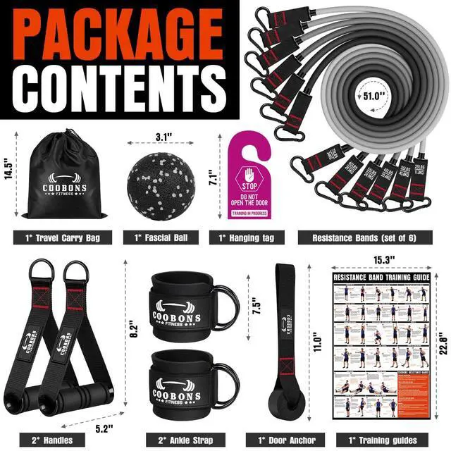 Alt view image 3 of 7 - Heavy Resistance Bands for Working Out, 300LBS Exercise Bands with Handles, Workout Bands for Men, Weight Fitness Bands Set for Muscle Training, Strength, Slim, Yoga, Home Gym Equipment