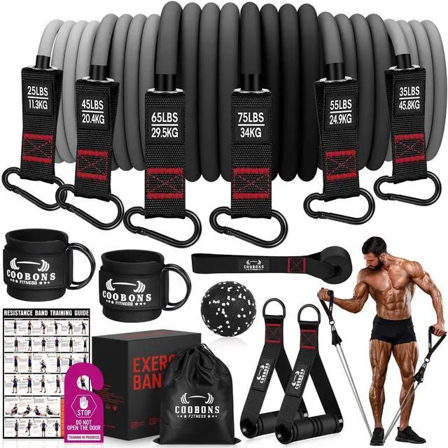 Main image of Heavy Resistance Bands for Working Out, 300LBS Exercise Bands with Handles, Workout Bands for Men, Weight Fitness Bands Set for Muscle Training, Strength, Slim, Yoga, Home Gym Equipment