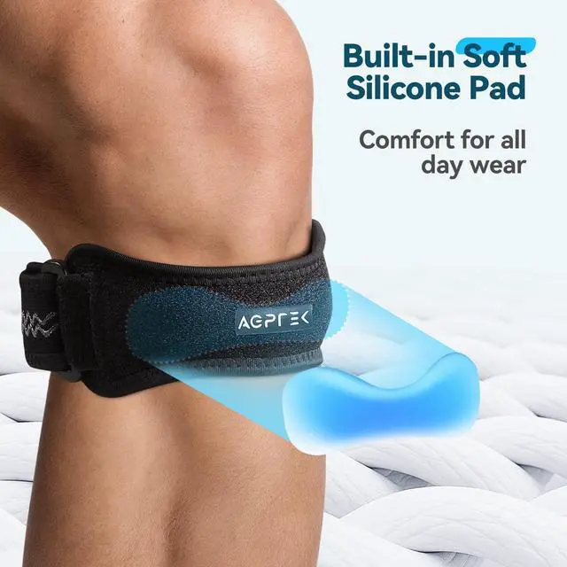 Alt view image 3 of 7 - Plus Size Knee Brace for Women & Men, Pain Relief Patella Tendon Knee Strap 2 Pack, Knee Support Band for Running Weightlifting Baseball Tennis Volleyball Jogging Bicycle Climbing, 11.02-20.87in