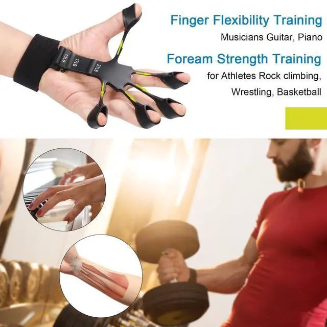 Alt view image 5 of 5 - Grip Strength Trainer Kit (5 Pack) with Finger Exerciser, Hand Grip Strengthener, Hand Extension Exerciser, Stress Relief Ball and Forearm Workout Ring for Muscle Building and Injury Recover, Silicone