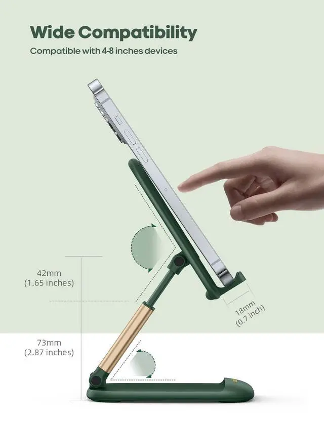 Alt view image 5 of 7 - Green Cell Phone Holder, Desk Accessories, Cellphone Stand