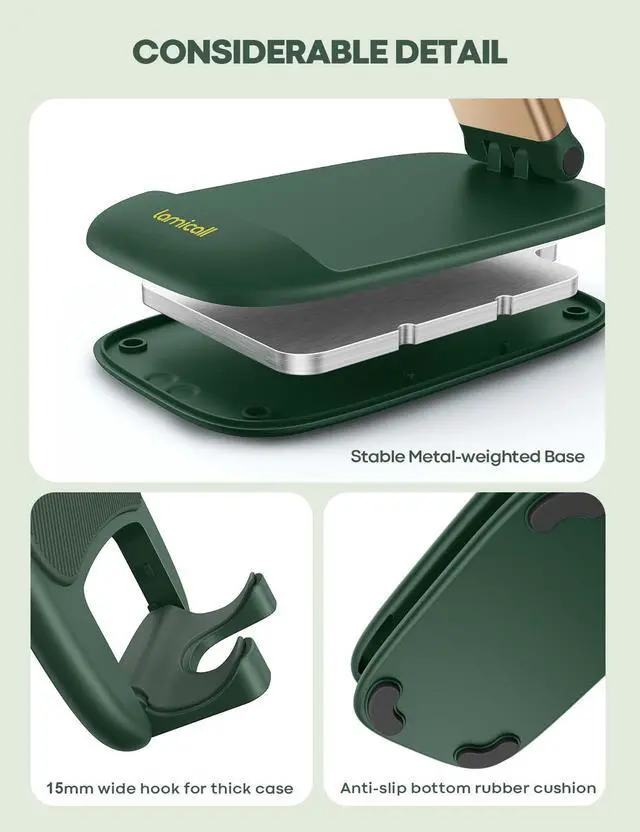 Alt view image 6 of 7 - Green Cell Phone Holder, Desk Accessories, Cellphone Stand