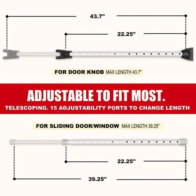 Alt view image 4 of 7 - Door Security Bar with Alarm | Sliding Door Security | Door Stopper (120 dB Extra Loud Alarm) Enjoy Peace of Mind with Durable, Heavy Duty Door Jammer Door Stop Alarm Stick Inside