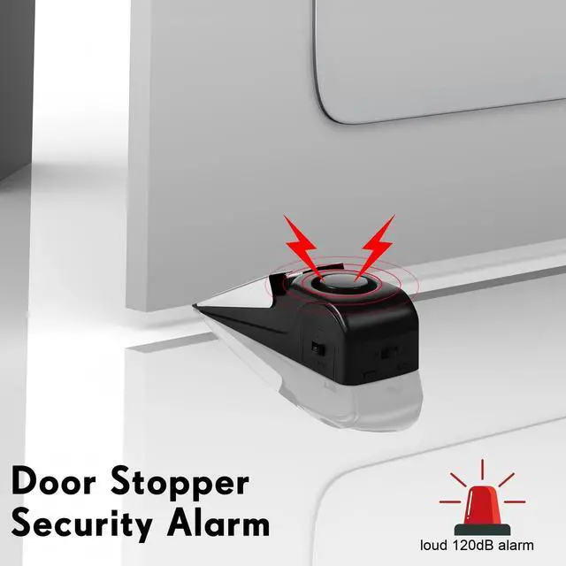 Alt view image 5 of 7 - 8 Pieces Door Stop Alarm Door Stoppers with 120 dB Security Alarm Doorstops Wedge Doors Stopper Alarms for Travel Apartment Home House Doors Stoppers Safety Tools