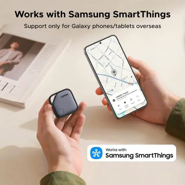 Alt view image 2 of 7 - FineTrack S 2-Pack Bluetooth Tracker Tags Work with | Samsung SmartThings APP (Samsung Only), 550-Days Replaceable Battery Item Finder Smart Tag for Key Luggage Passport