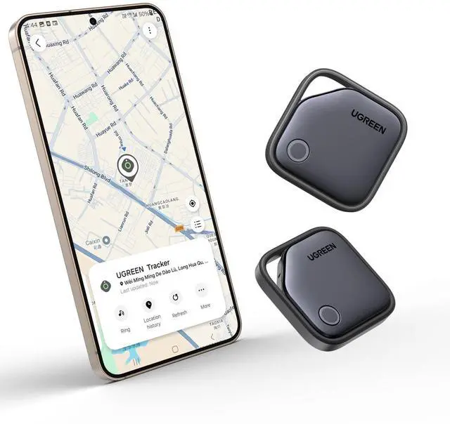 Main image of FineTrack S 2-Pack Bluetooth Tracker Tags Work with | Samsung SmartThings APP (Samsung Only), 550-Days Replaceable Battery Item Finder Smart Tag for Key Luggage Passport