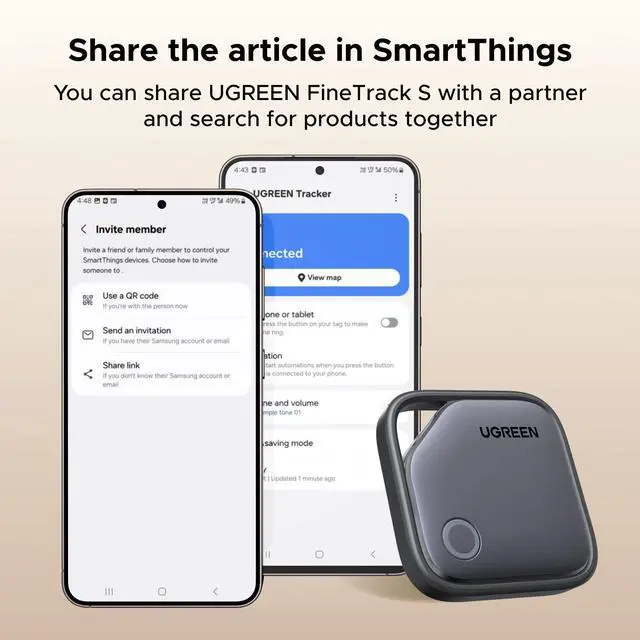 Alt view image 7 of 7 - FineTrack S 2-Pack Bluetooth Tracker Tags Work with | Samsung SmartThings APP (Samsung Only), 550-Days Replaceable Battery Item Finder Smart Tag for Key Luggage Passport