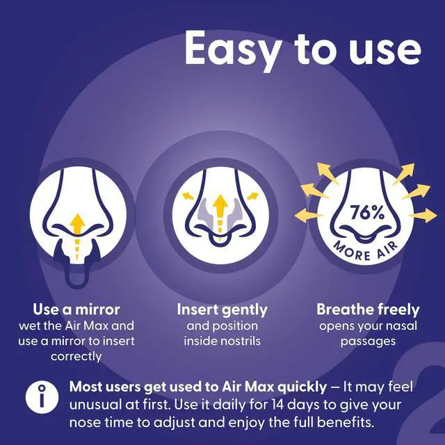 Alt view image 5 of 7 - Nasal Dilators Trial Pack - Anti Snoring Devices - 76% More Airflow for Better Breathing & Against Nasal Congestion - Guaranteed Fit (1x Small & 1x Medium) - Reusable