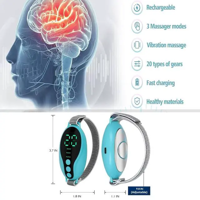 Alt view image 2 of 7 - Sleep Aid Device Handheld Low Frequency Pulse of microcurrent Sleep Machine Insomnia Relief Anxiety Help Sleep (Blue, Standard)