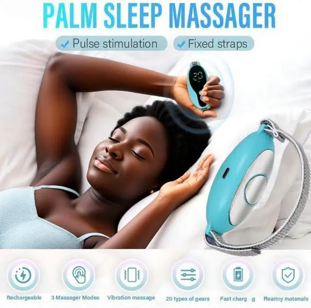 Alt view image 5 of 7 - Sleep Aid Device Handheld Low Frequency Pulse of microcurrent Sleep Machine Insomnia Relief Anxiety Help Sleep (Blue, Standard)
