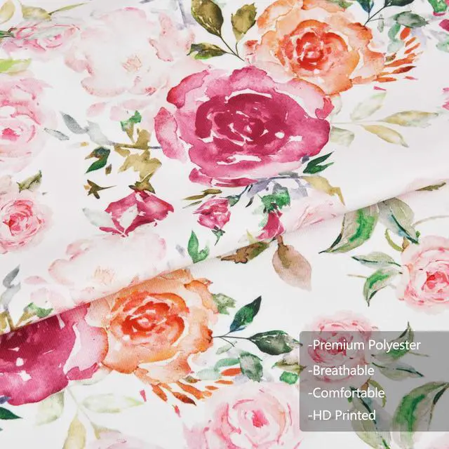 Alt view image 4 of 7 - Pink Flowers Apron with Pockets, Floral Apron for Cooking, Watercolor Rose Kitchen Apron for Women, Adjustable Bib Apron, Waterproof