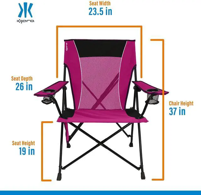 Alt view image 2 of 7 - Dual Lock Portable Camping Chairs - Enjoy the Outdoors with a Versatile Folding Chair for Sports, Lawn - Dual Lock Feature Locks Position Hanami Pink