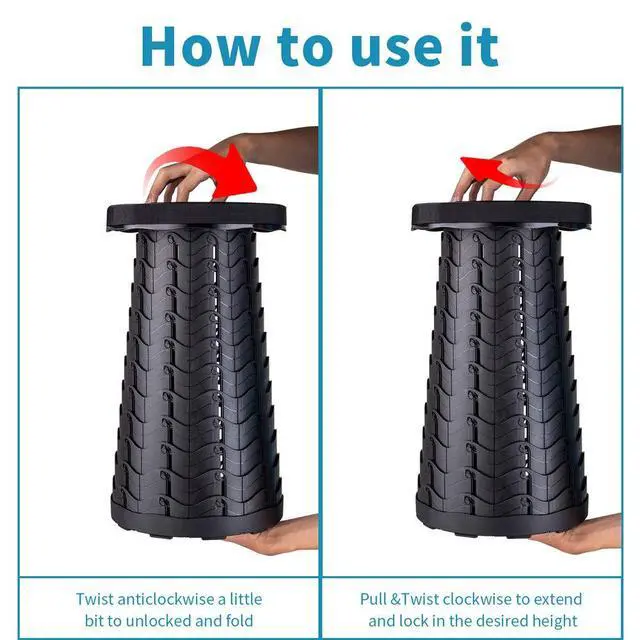 Alt view image 6 of 7 - Upgraded Folding Stool Lightweight Yet More Sturdy with Load Capacity 400lbs Portable Collapsible Stool for Camping Fishing Hiking BBQ (Black)