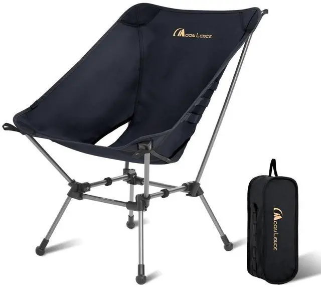 Main image of Portable Camping Chair Plus, Larger & Roomier, Compact and Lightweight Still, Folding Chair for Backpacking & Hiking, 330Lbs Capacity (Black)