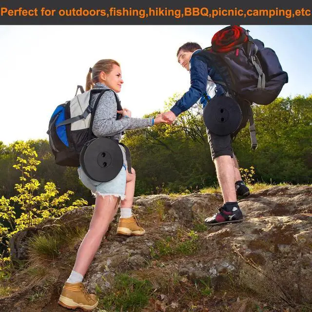 Alt view image 5 of 6 - Upgraded Collapsible Stool, 400lbs Max Weight, Lightweight But Sturdy, Portable Retractable Folding Telescoping Foldable Camping Stool for Adults Outdoor Fishing Hiking BBQ