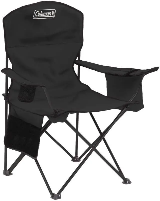 Main image of Portable Camping Chair with 4-Can Cooler, Cushioned Seat & Back with Side Pockets & Cup Holder, Carry Bag Included, Great for Camping, Tailgating, Firepits, Patio, & More