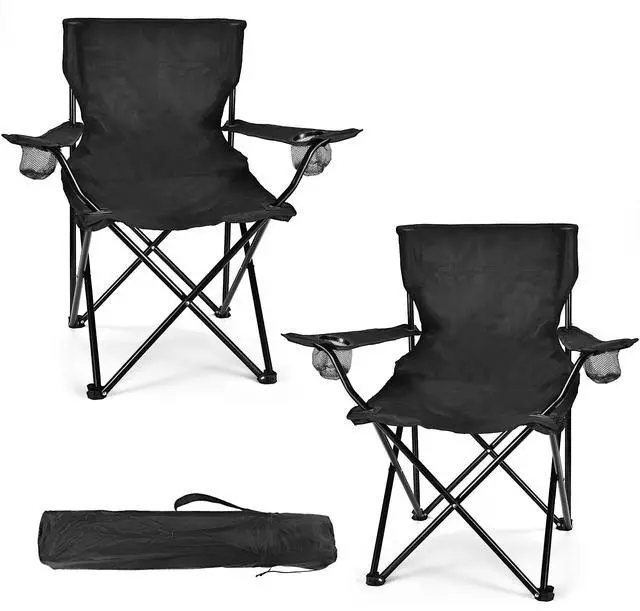 Main image of 2 Pack Lightweight Camping Chairs for Adults & Teens, 250LBS Capacity Foldable Portable Chairs with Carry Bag, Compact Design for Camping, Beach, Picnics, and Outdoor Events
