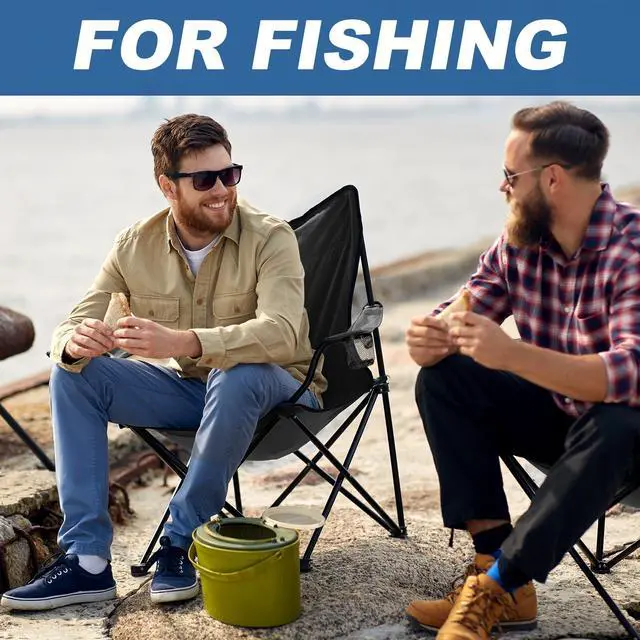 Alt view image 7 of 7 - 2 Pack Lightweight Camping Chairs for Adults & Teens, 250LBS Capacity Foldable Portable Chairs with Carry Bag, Compact Design for Camping, Beach, Picnics, and Outdoor Events