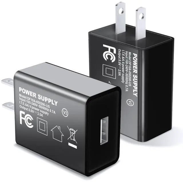 Main image of 5V 2A Power Adapter USB Wall Charger Plug Block Box AC Cube Brick 2Pack | Fast Charging Block Home Travel Use for iPhone 13/14/15/16/16 Pro/Pro Max/Plus, XS/XR/X, Watch Series 8/7 2Pack