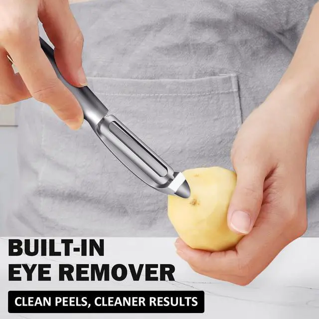 Alt view image 6 of 6 - Vegetable Peeler for Kitchen, Potato Peelers for Fruit Straight Blade, Durable Non-Slip Handle, Set of 2