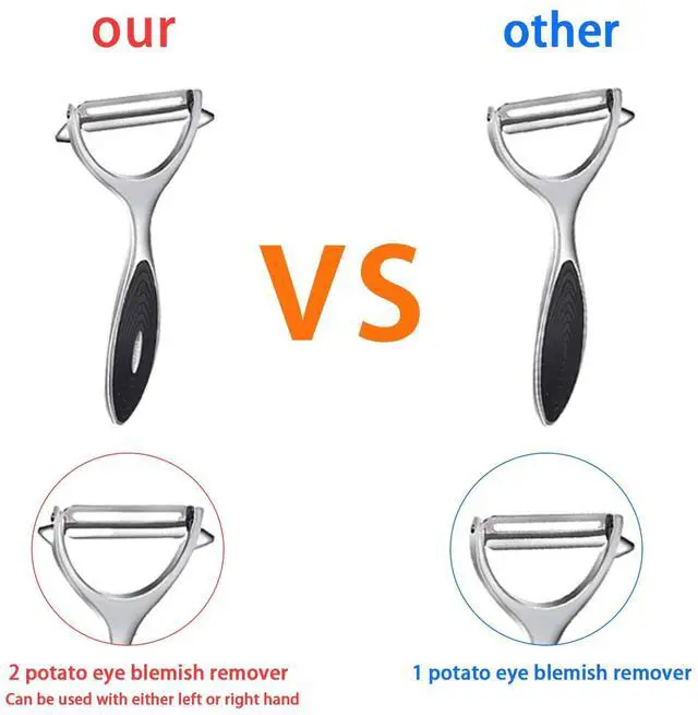 Alt view image 3 of 6 - Vegetable, Apple Peelers for kitchen, Fruit, Carrot, Veggie, Potatoes Peeler, Y-Shaped and I-Shaped Stainless Steel Peelers, with Ergonomic Non-Slip Handle & Sharp Blade, Good Sturdy (2PCS)