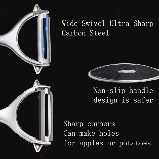 Alt view image 5 of 6 - Vegetable, Apple Peelers for kitchen, Fruit, Carrot, Veggie, Potatoes Peeler, Y-Shaped and I-Shaped Stainless Steel Peelers, with Ergonomic Non-Slip Handle & Sharp Blade, Good Sturdy (2PCS)