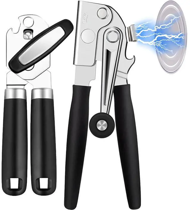 Main image of 2Pcs Can Opener with Magnet Crank Can Openers Manual,Heavy Duty Commercial Can Opener with Rubber-coated Long Handles