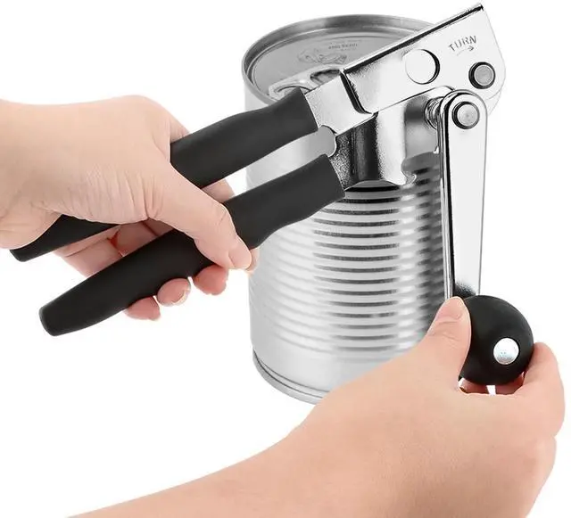 Main image of Commercial Can Opener, Handheld Can Opener Easy for Big Cans, Manual Heavy Duty Crank Jar Openers, Folding Hand Crank Bottle Openers With Comfortable Long Handles for Seniors(COLOR:Black)