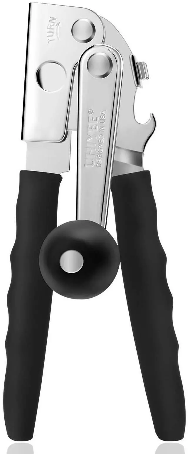 Main image of Commercial Can Opener, Hand Crank Can Opener Manual Heavy Duty with Comfortable Extra-long Handles, Oversized Knob, Large Handheld Can Open Easy for Big Cans, Black