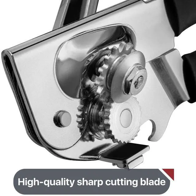 Alt view image 3 of 7 - Commercial Can Opener, Hand Crank Can Opener Manual Heavy Duty with Comfortable Extra-long Handles, Oversized Knob, Large Handheld Can Open Easy for Big Cans, Black