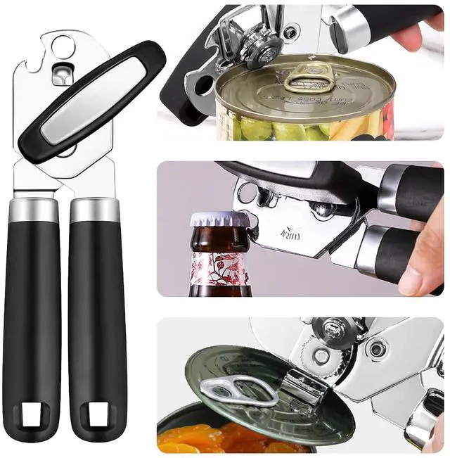 Alt view image 5 of 6 - 2Pcs Can Opener with Magnet Crank Can Openers Manual,Heavy Duty Commercial Can Opener with Rubber-coated Long Handles