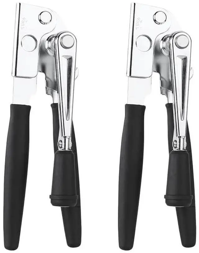 Main image of 2 Pack Commercial Grade Heavy Duty Manual Can Opener with Easy Crank Folding Handle, Super Thick 20GA 2.0mm Steel with Chrome Plate Finish, Fit All Size Large Cans