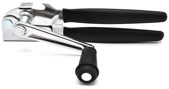 Alt view image 4 of 7 - 2 Pack Commercial Grade Heavy Duty Manual Can Opener with Easy Crank Folding Handle, Super Thick 20GA 2.0mm Steel with Chrome Plate Finish, Fit All Size Large Cans