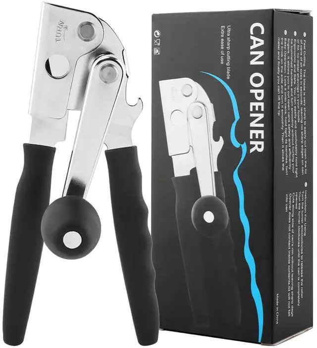 Main image of Commercial Can Opener, Handheld Can Opener Easy for Big Cans, Manual Heavy Duty Crank Jar Openers, Folding Hand Crank Bottle Openers With Comfortable Long Handles for Seniors(COLOR:Black)