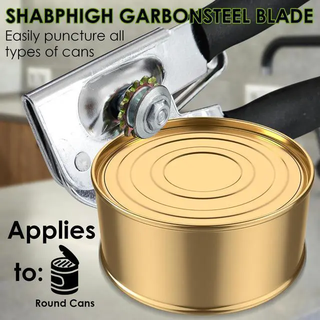 Alt view image 6 of 6 - Commercial Can Opener, Hand Crank Can Opener Manual Heavy Duty with Rubber Long Handles, Suitable for Big Cans, Black