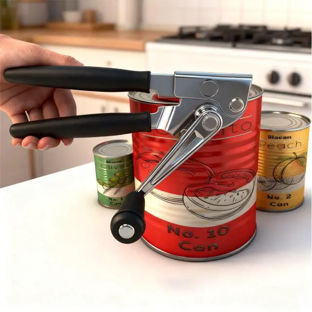 Alt view image 2 of 7 - Commercial Crank Can Openers Manual, Heavy-Duty Can OpenerErgonomic Design, Black